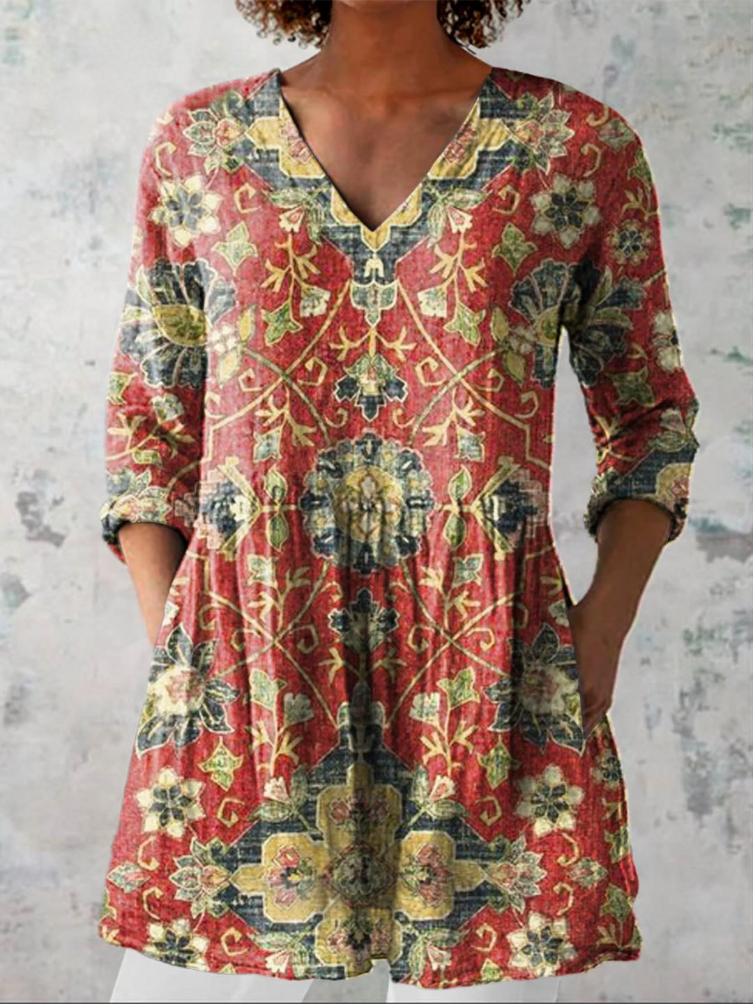 Dahlia | Long V-Neck Shirt