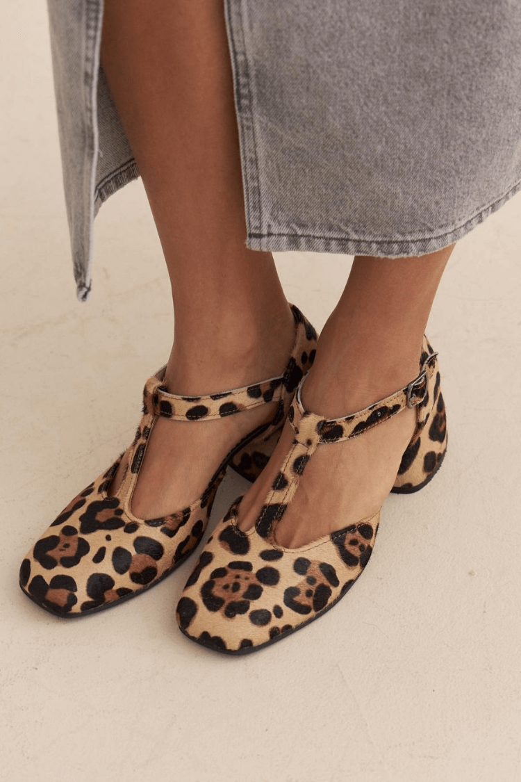 Gianna | Leopard T-Strap Block Heels