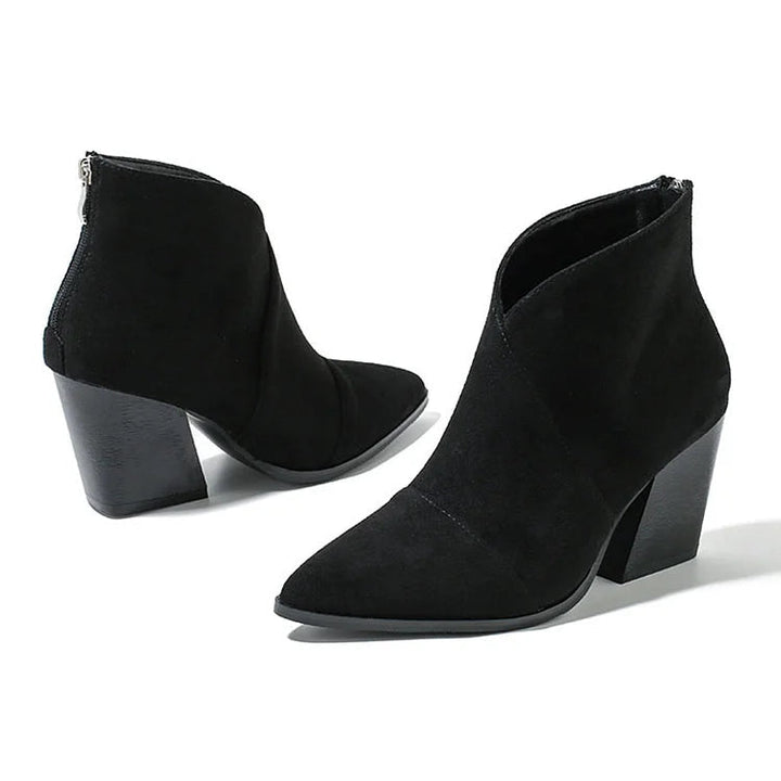 Hailey | Pointed Ankle Boot With Suede Effect
