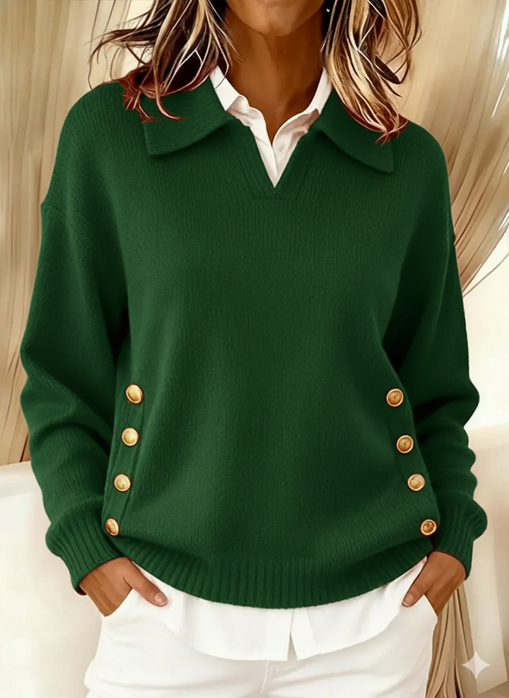 Lorayne | Knit Sweater with Button Accents