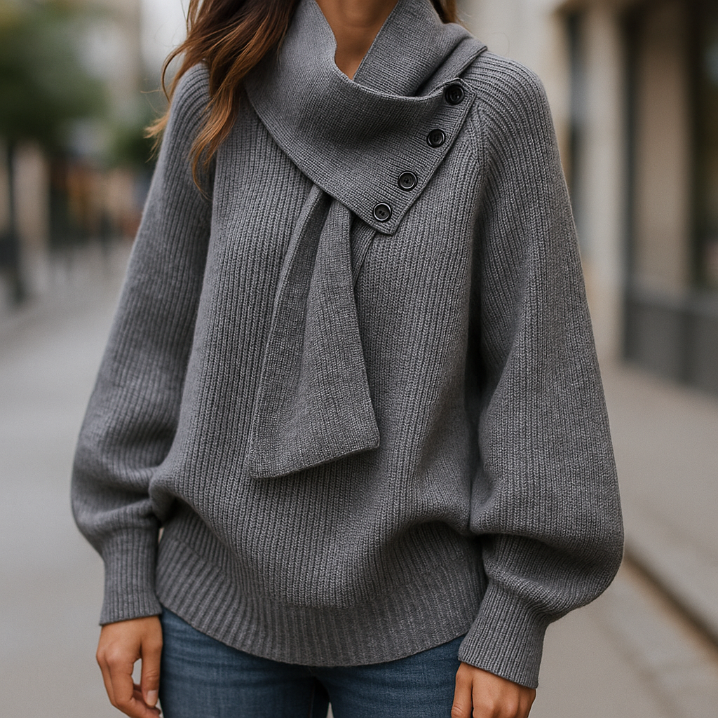 Arlena | Cozy Scarf Neck Sweater