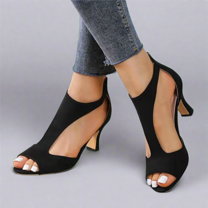Barbara | Cutout Open-Toe Heels