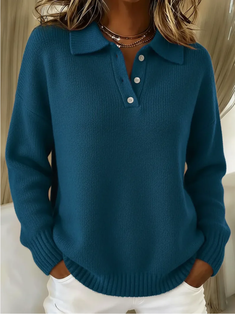 Olivia | Knitted Polo Sweater
