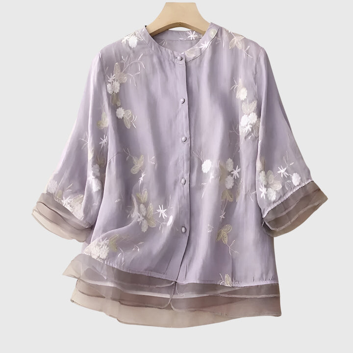 Nellie™ | Chic Floral Embroidered Top