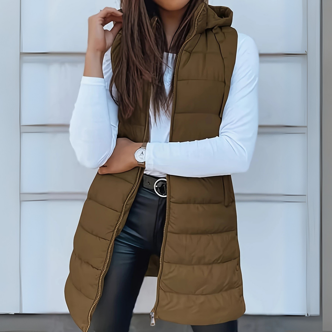 Aria | Sleek Hooded Puffer Vest