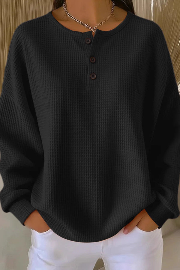 Livia | Waffle Knit Henley