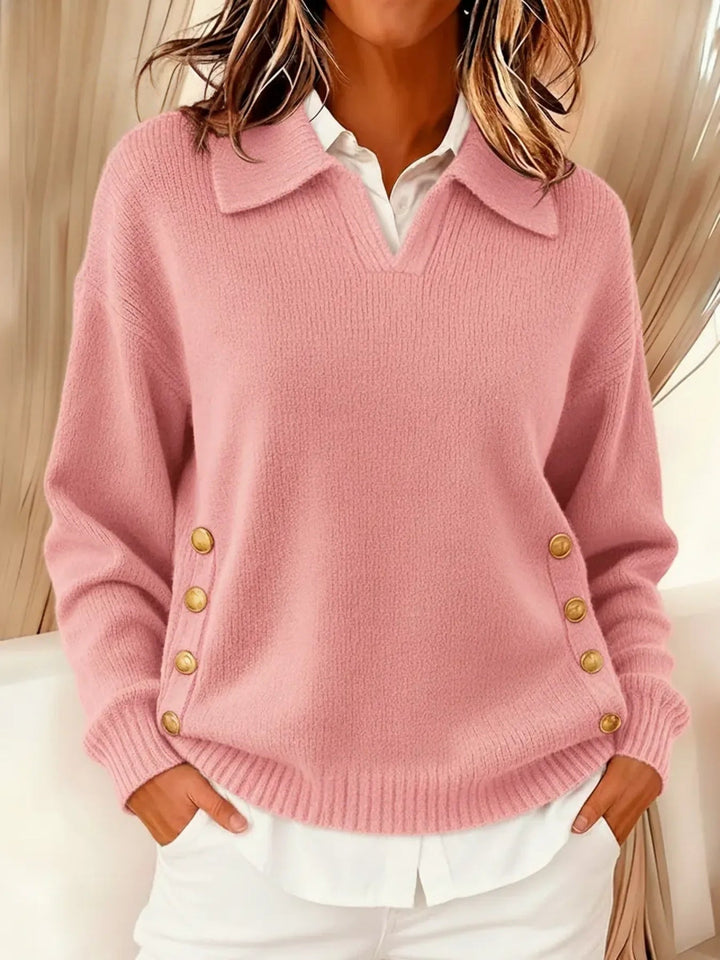 Lorayne | Knit Sweater with Button Accents