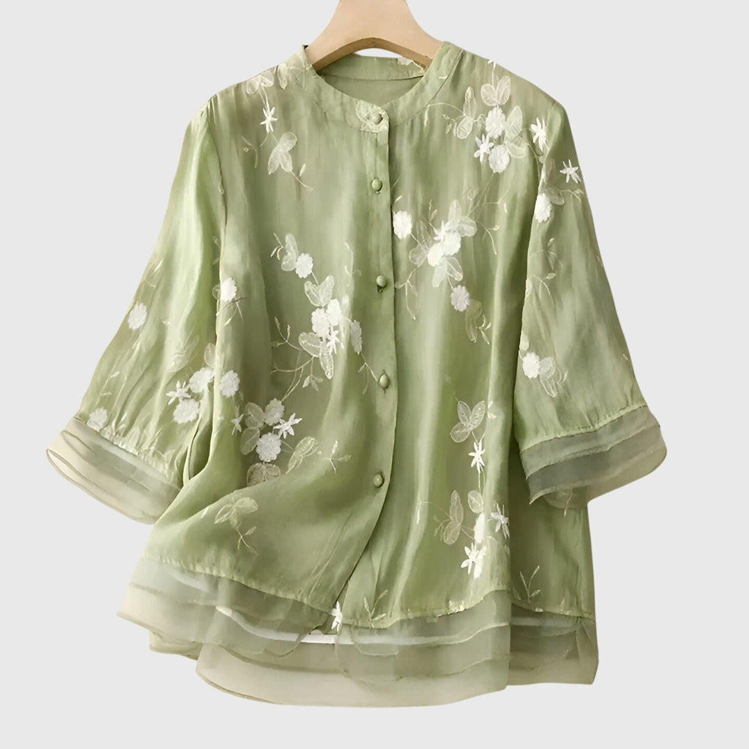 Nellie™ | Chic Floral Embroidered Top