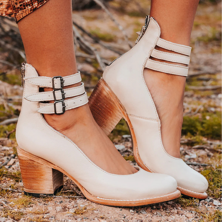 Elsa | Classic Leather Strap Heels
