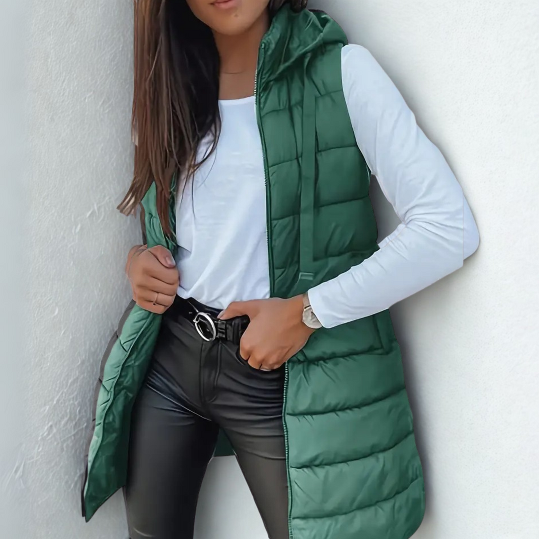 Aria | Sleek Hooded Puffer Vest