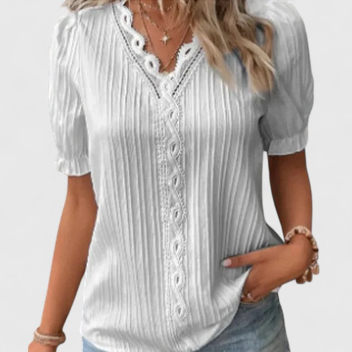 Avienne | Chic V-Neck Blouse