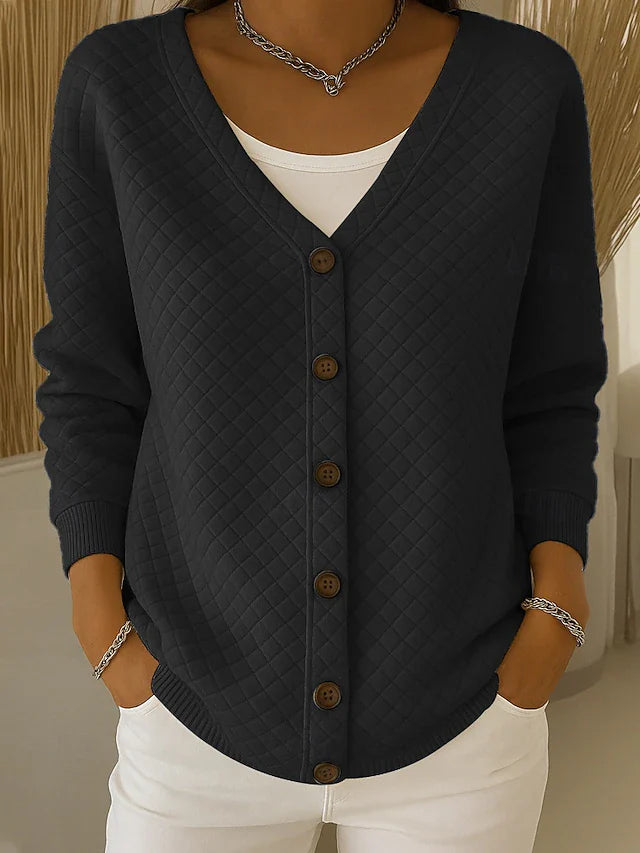 Janice | Textured Knit Button-Up Cardigan