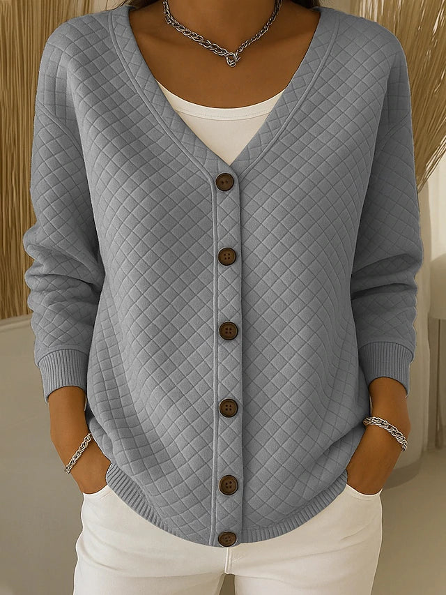 Janice | Textured Knit Button-Up Cardigan