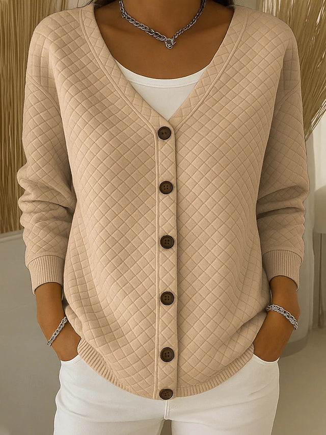 Janice | Textured Knit Button-Up Cardigan