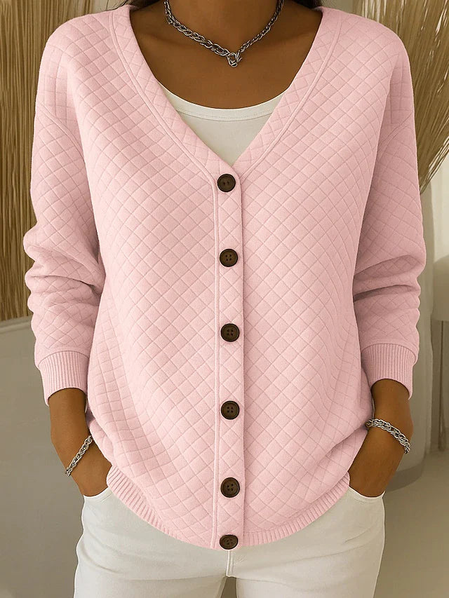 Janice | Textured Knit Button-Up Cardigan