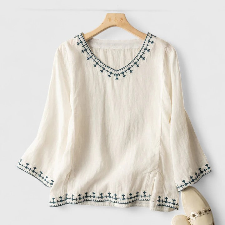 Taysia | Chic V-Neck Blouse