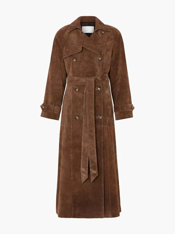 Suzanne | Timeless Suede Trench Coat