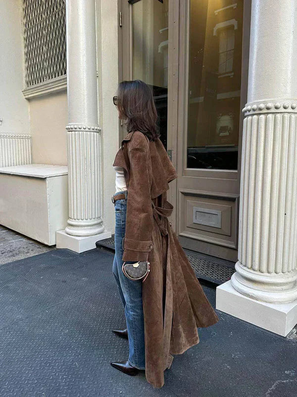Suzanne | Timeless Suede Trench Coat