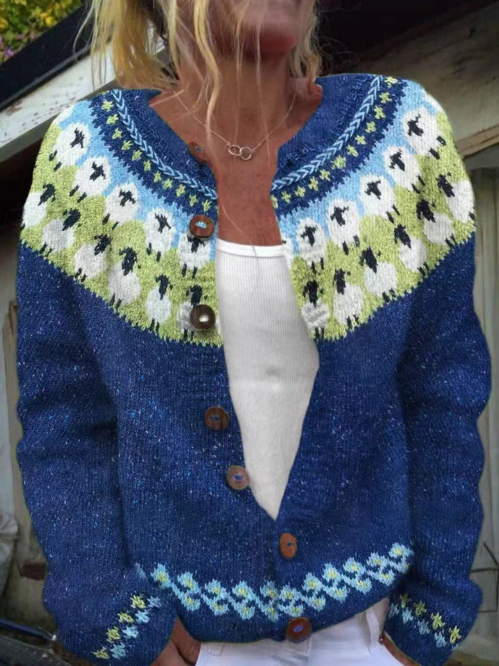 Sophie | Retro Icelandic Knit Cardigan
