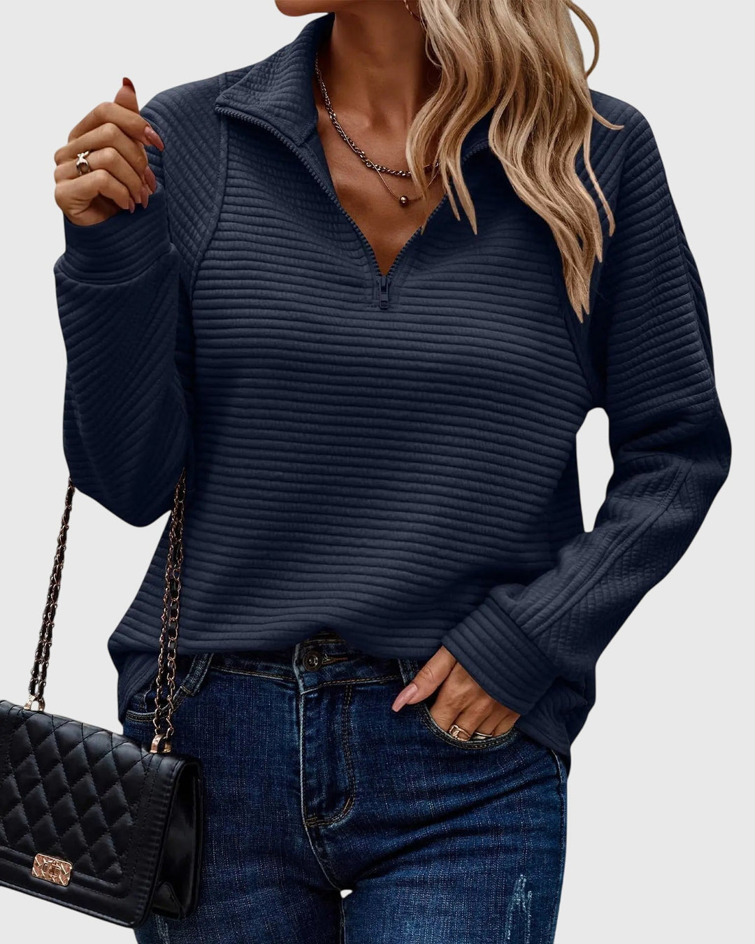 Abigail™ | Chic Zippered Sweater