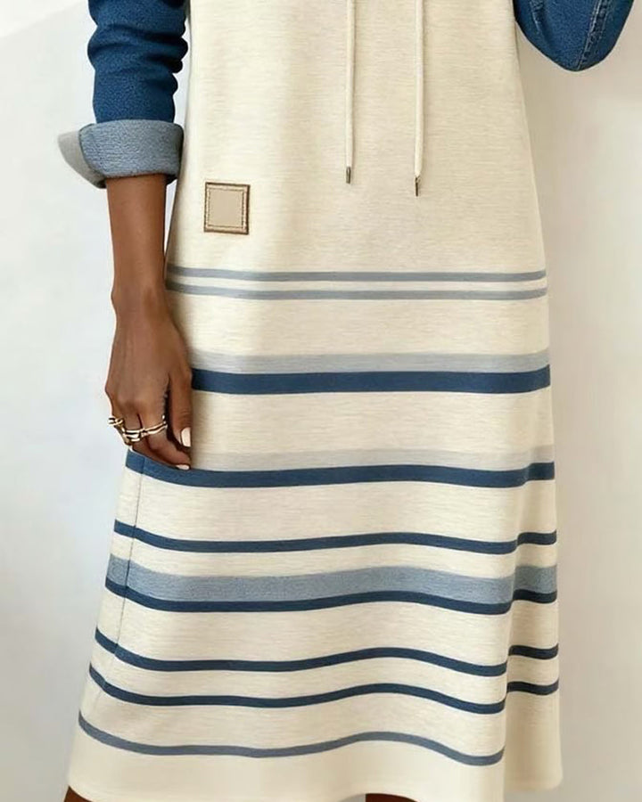 Velstra | Soft Stripe Shift Hoodie Dress