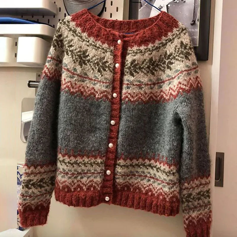 Atasha | Retro Icelandic Knit Cardigan