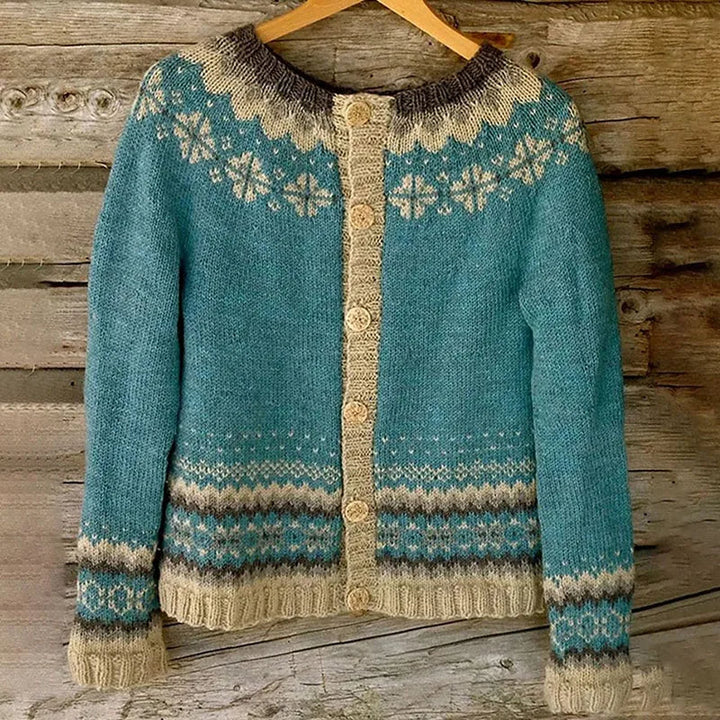 Allaira | Retro Icelandic Knit Cardigan