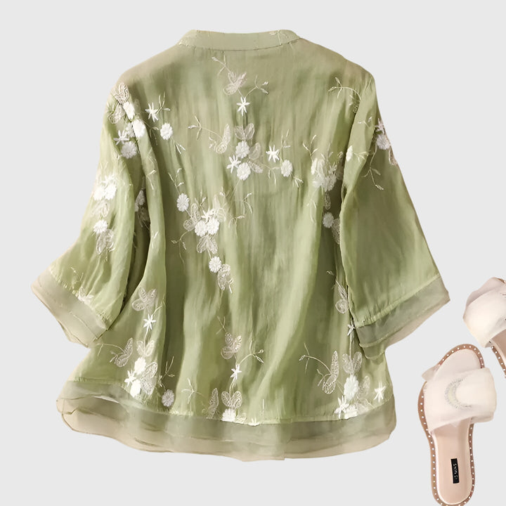 Nellie™ | Chic Floral Embroidered Top