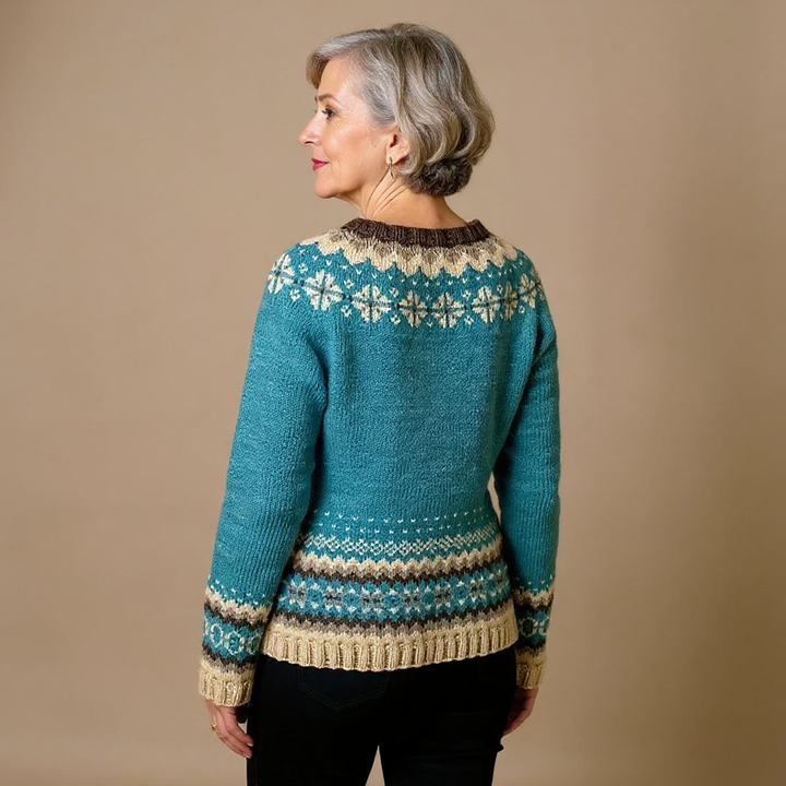Allaira | Retro Icelandic Knit Cardigan
