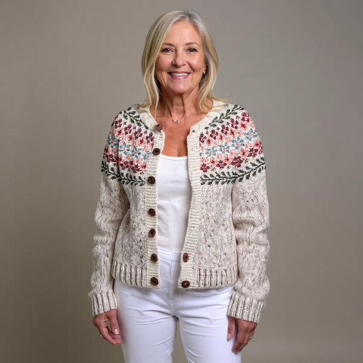 Madelyne | Retro Icelandic Knit Cardigan