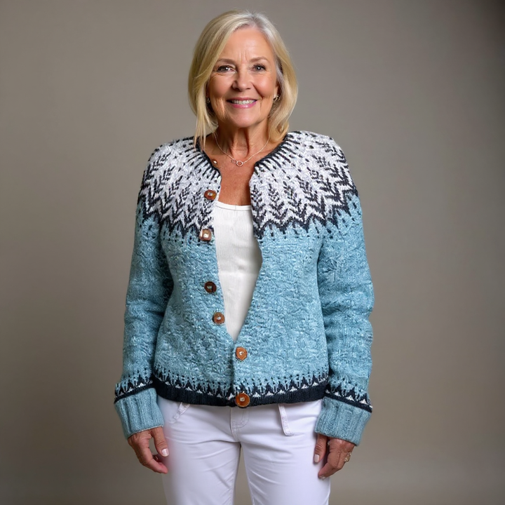 Clara | Retro Icelandic Knit Cardigan