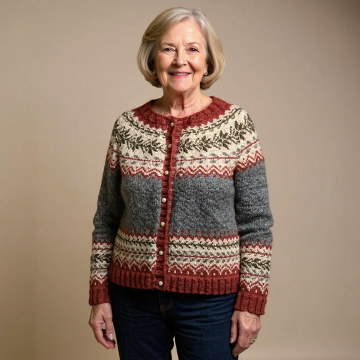 Atasha | Retro Icelandic Knit Cardigan