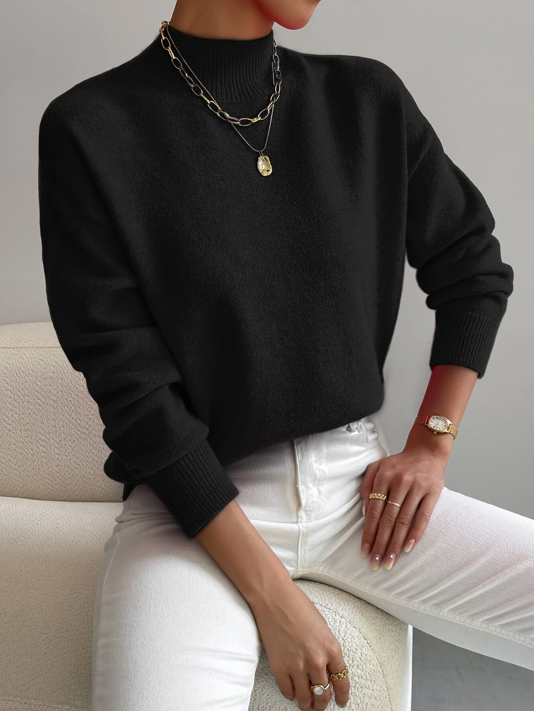 Arden | Soft Knit High-Collar Sweater