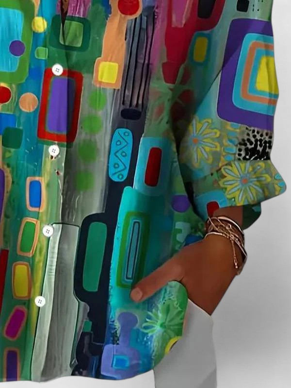 Rose™ | Chic Geometric Print Blouse