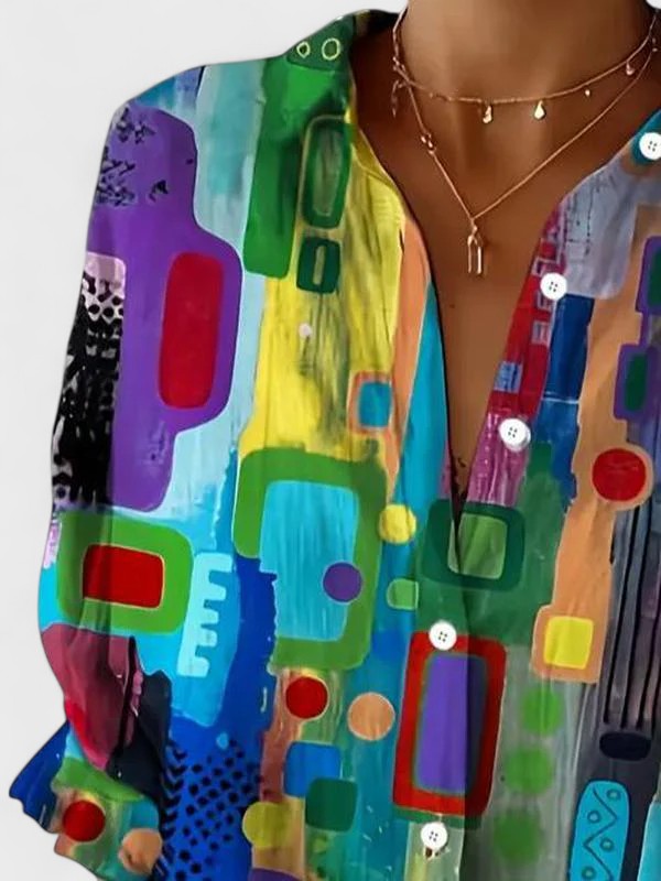 Rose™ | Chic Geometric Print Blouse